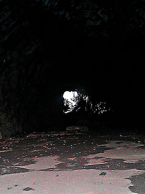 The opening (the background of the featured picture) to a tunnel in Jim Thorpe, PA. Trains once traveled through here. The other side is featured below!